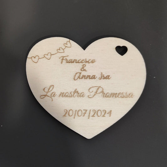 Segnaposto con magnete per matrimonio e vari eventi in legno