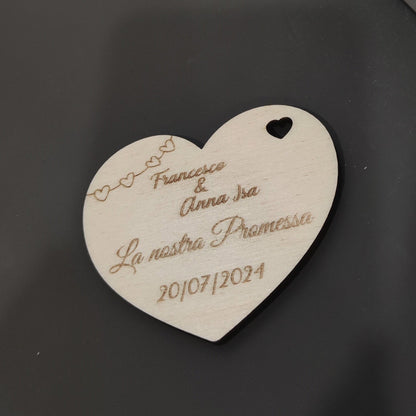 Segnaposto con magnete per matrimonio e vari eventi in legno